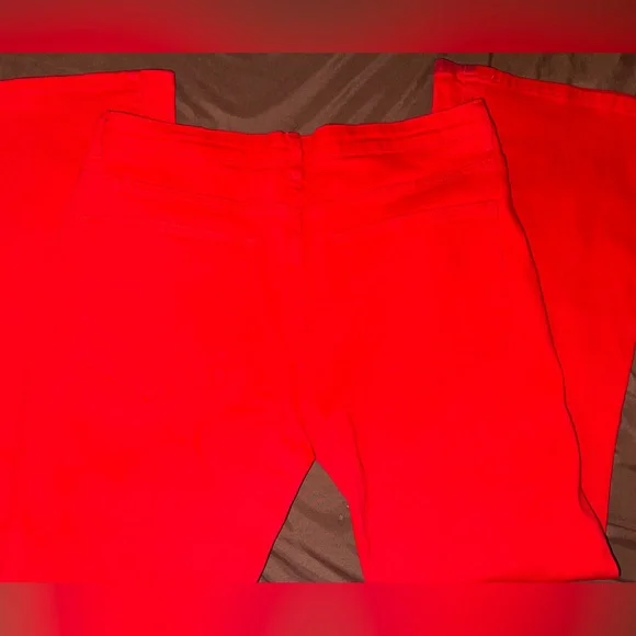 Vintage Pants Red Bootcut Stretch Jeans Womens XL High Rise Flare - Picture 4 of 10